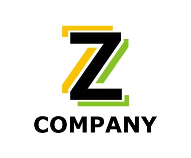 sarı ve yeşil renk logo simge çift çizgi gibi neon ışık tür mektup z ilk iş logo tasarım fikir illüstrasyon şeklini modern premium şirket için kireç