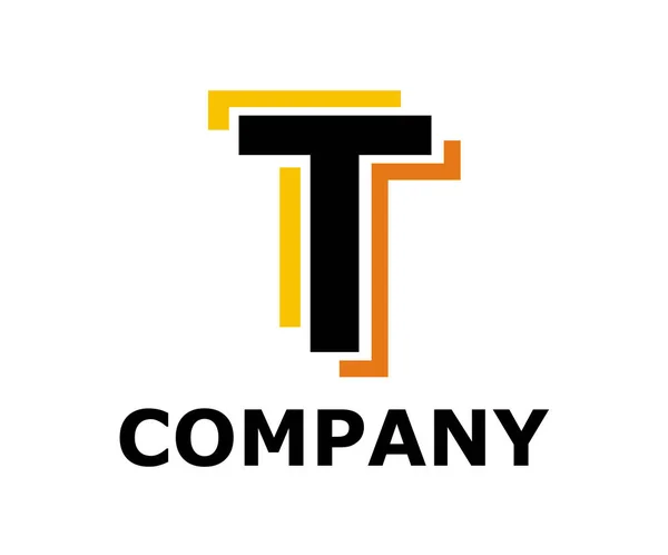 sarı ve turuncu renk neon ışık tür mektup t ilk iş logo tasarım fikir illüstrasyon şeklini modern premium şirket için gibi logo simge çift çizgi