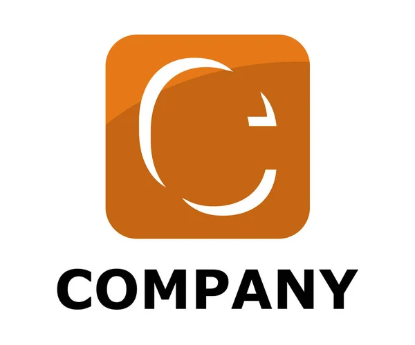 turuncu renk logo sembol anahat satırı alfabesi ile kare kutu tür harf c ilk iş logo tasarım fikir illüstrasyon şeklini modern premium şirket için