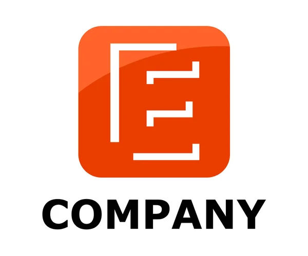橙色徽标符号轮廓线字母在方形盒式字母 初始业务徽标设计思想插图形状现代高级企业 — 图库矢量图片