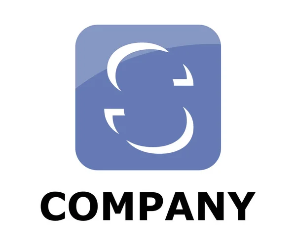 Couleur Bleu Clair Logo Symbole Contour Ligne Alphabet Boîte Carrée — Image vectorielle