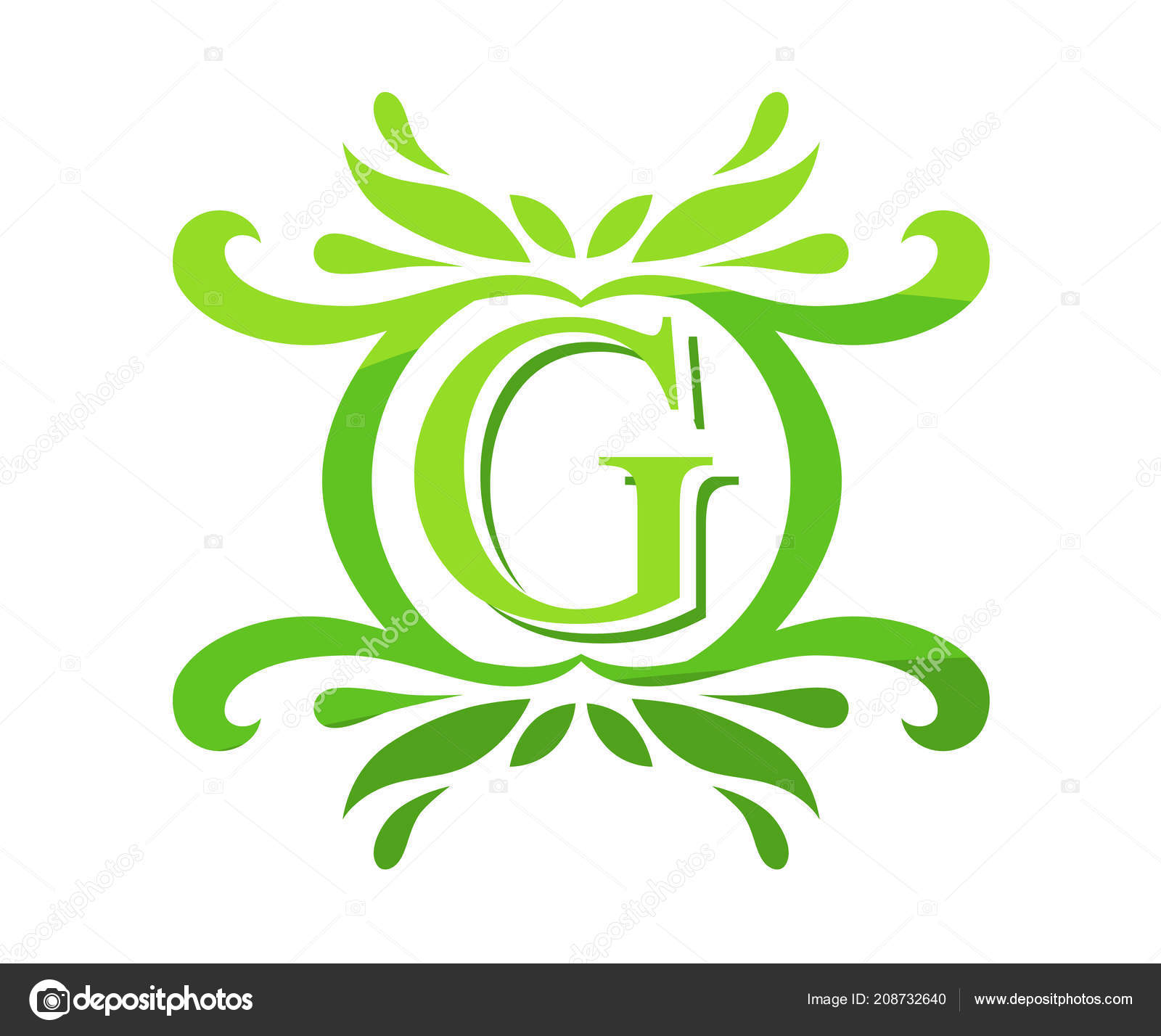 Green Color Beautiful Luxury Classic Vintage Swirl Floral Border Logo Vector Image By C Scrap4vec Vector Stock