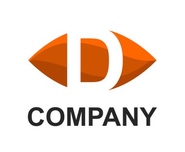 turuncu renk logo sembol alfabesi ile oval göz tipi gibi harf d ilk iş logo tasarım fikir illüstrasyon şekli modern premium şirket için