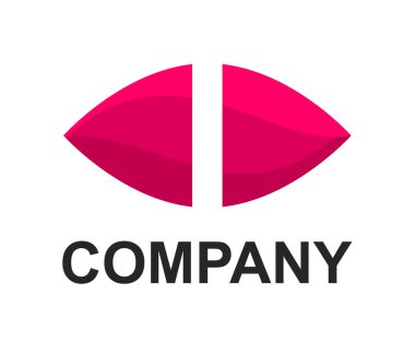 pembe renkli logo sembol alfabesi ile oval tarihlerde iş logo tasarım fikir illüstrasyon şekli modern premium şirket için ilk göz türü mektup