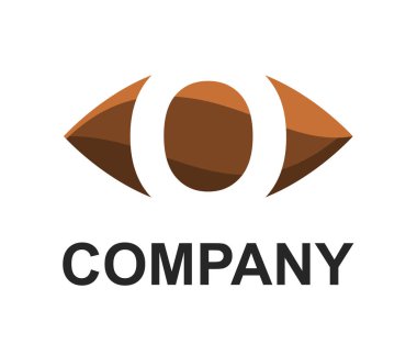 kahverengi kahve renk logo sembol alfabesi ile oval gibi göz tür mektup o ilk iş logo tasarım fikir illüstrasyon şeklini modern premium şirket için