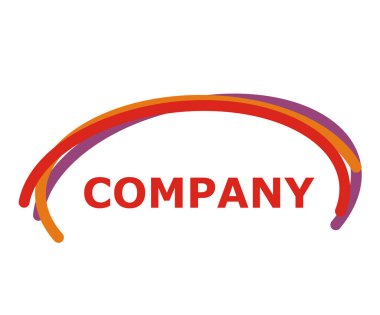 Mor ve kırmızı, turuncu renk doodle satırı daire şekli logo tasarım çizim şablonu