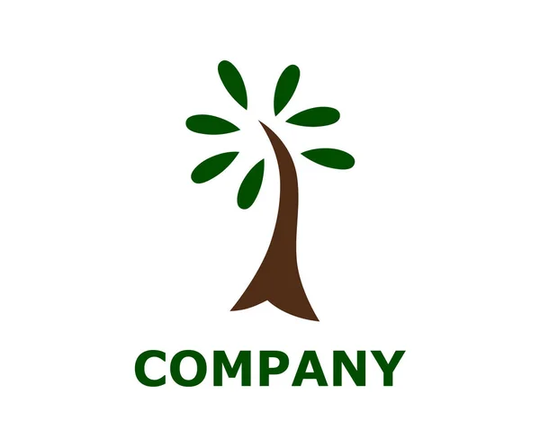 Bentuk Lingkaran Tree Logo Templat Vektor Desain Organic Natural Plant - Stok Vektor