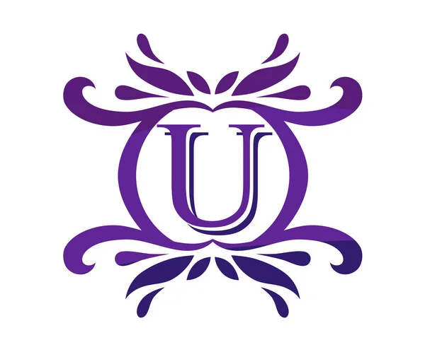 Lila Violette Farbe Schöne Luxus Klassischen Vintage Wirbel Oder Floralen — Stockvektor