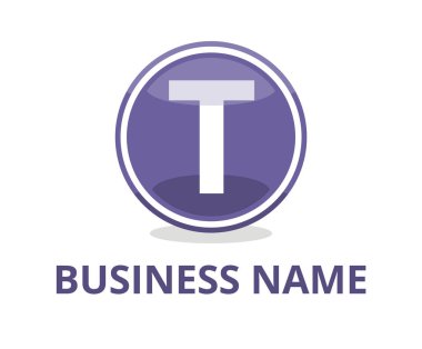 açık mor renk gözlük başlangıç türü mektup t üstünde o ile profesyonel herhangi bir şirket için düğme web logo grafik tasarım modern temiz tarzı ile daire