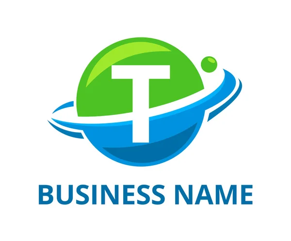 kireç yeşil ve açık mavi renkli gezegen daire içine yarım logo grafik tasarım başlangıç türü mektup t üstünde o ile koruma veya güvenlik şirketinde temiz modern tarzı ile dilim olsun