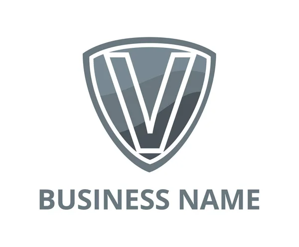 Ash Grey Color Simple Triangle Shield Logo Graphic Design Modern — Stock Vector