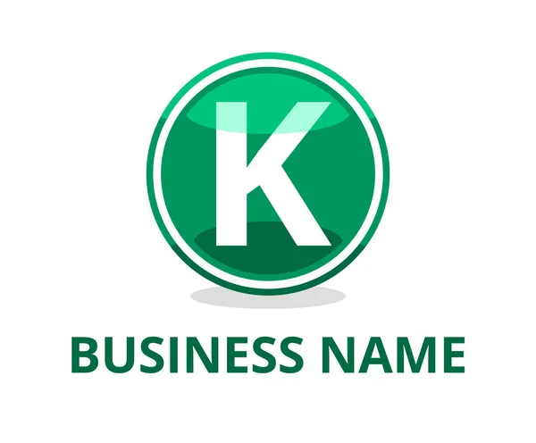 Cor Verde Óculos Círculo Botão Web Logotipo Design Gráfico Com — Vetor de Stock