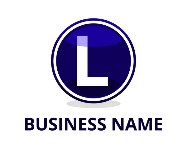 Bleu Marine Lunettes Couleur Cercle Bouton Web Logo Design Graphique — Image vectorielle