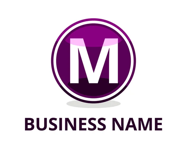 Violet Purple Color Glasses Circle Button Web Logo Graphic Design — Stock Vector