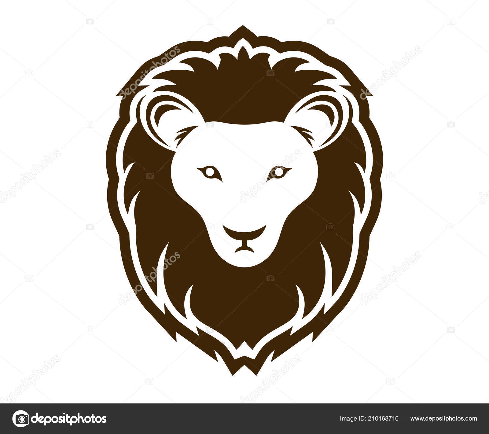 Cor Marrom Cabeca Leao Silhueta Logotipo Design Ilustracao Com Estilo Vetor De Stock C Scrap4vec 210168710