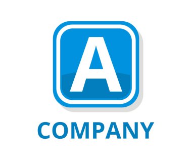 mavi renk gözlük kare kutu düğmesini web logo grafik tasarım modern temiz tarzı ile ilk türü mektup ile profesyonel herhangi bir şirket için bir üstünde o