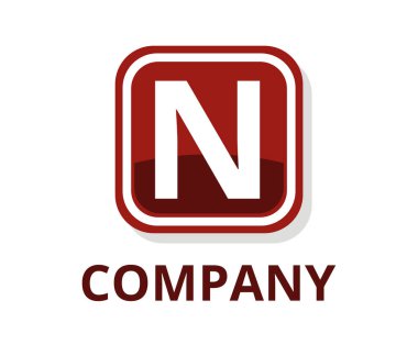 kırmızı kan rengi gözlük kutusu düğmesini web logo grafik tasarım modern temiz tarzı ile ilk türü harf n üstünde o ile profesyonel herhangi bir şirket için kare