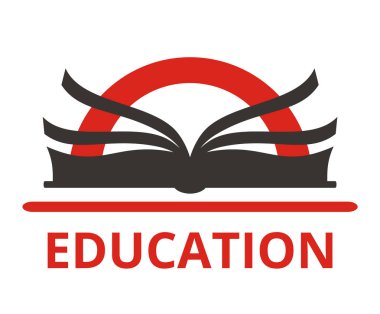 kırmızı ve siyah kitap siluet Kütüphane insanlar öğrenci baş mezuniyetten Akademik Eğitim Okulu Üniversitesi Tasarım simgesi illüstrasyon logo tasarım konsepti için geri renk