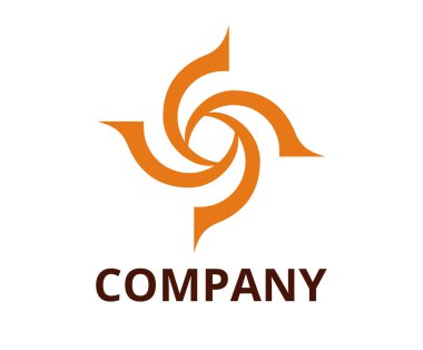 turuncu renk siklon şekilden hattı gibi kara delik logo tasarlamak teknoloji şirketi, kurumsal güvenlik veya herhangi bir kullanım için.