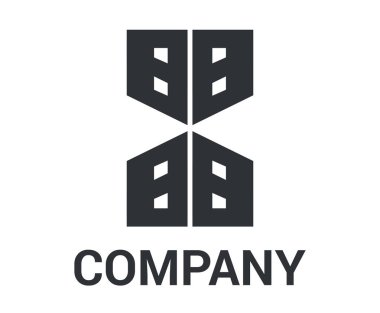 Siyah renk ev Mimarlık İnşaat şekil geometrik mark logo kavramı tasarlamak sigorta primi kurumsal inşaat endüstrisi için inşa