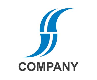 mavi renk şerit şekli gibi harf s ok çevirmek gibi yol veya yol logo tasarım fikir konsept illüstrasyon için herhangi bir sigorta primi kurumsal soyut