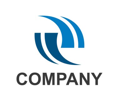 mavi renk şerit şekli gibi twister ok çevirmek gibi yol veya yol logo tasarım fikir konsept illüstrasyon için herhangi bir sigorta primi kurumsal soyut