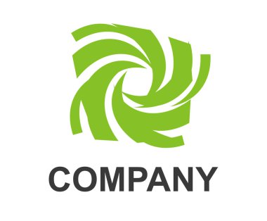 yeşil renk şerit şekli kasırga tornado fırtınası fan ok gibi yol gibi açmak veya yol logo tasarım fikir konsept illüstrasyon için herhangi bir sigorta primi kurumsal soyut