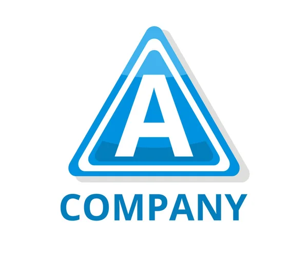 Azul Cor Óculos Triângulo Botão Web Logotipo Design Gráfico Com — Vetor de Stock