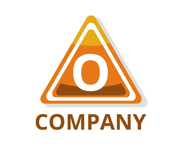 Oranje Kleur Bril Driehoek Knop Web Logo Grafisch Ontwerp Met — Stockvector