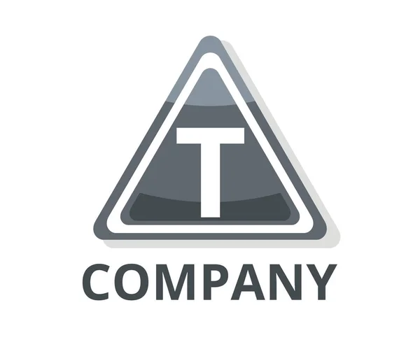 Cor Cinza Óculos Triângulo Botão Web Logotipo Design Gráfico Com — Vetor de Stock