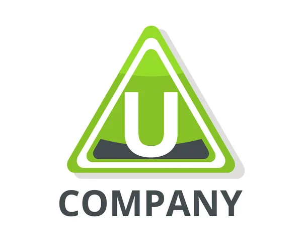 Cor Cinza Verde Óculos Triângulo Botão Web Logotipo Design Gráfico — Vetor de Stock