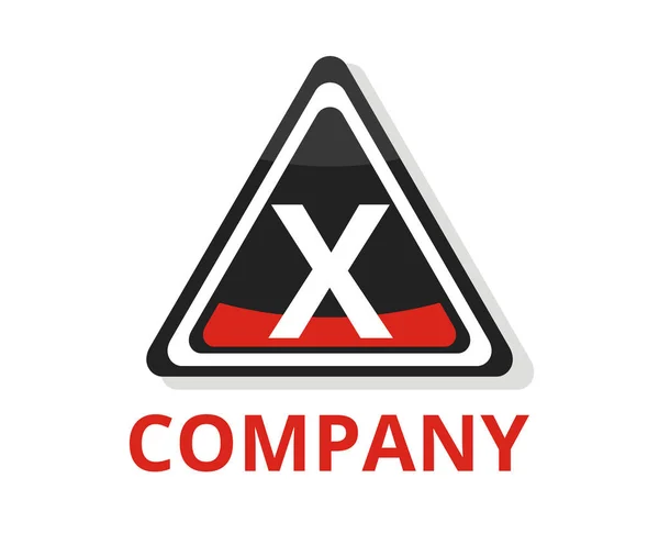 Cor Vermelha Preta Óculos Triângulo Botão Web Logotipo Design Gráfico — Vetor de Stock