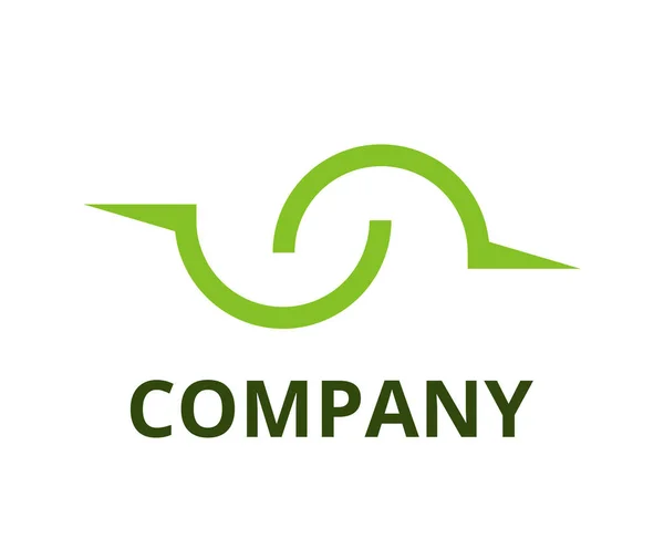 技術の会社 セキュリティや使用のためブラック ホール ロゴ設計図のようなラインから緑色サイクロン形 — ストックベクタ