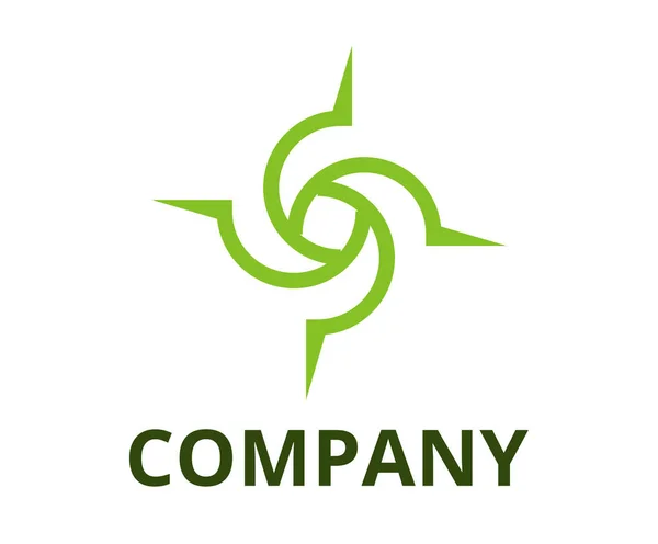 技術の会社 セキュリティや使用のためブラック ホール ロゴ設計図のようなラインから緑色サイクロン形 — ストックベクタ