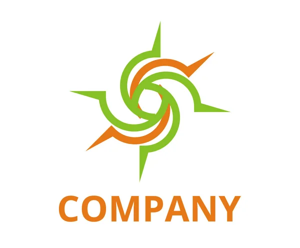 Laranja Forma Ciclone Cor Verde Linha Como Ilustração Design Logotipo — Vetor de Stock
