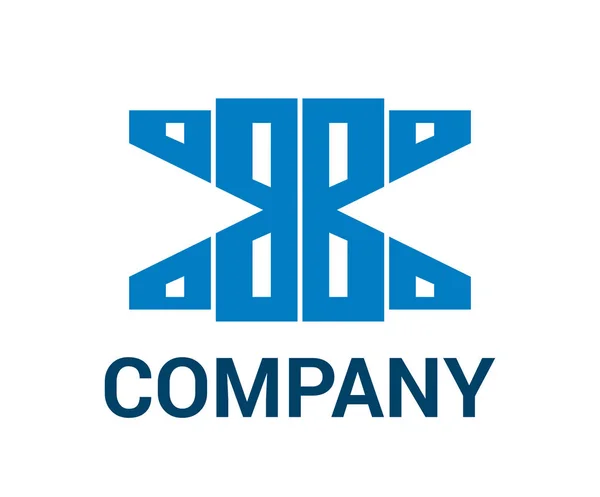 Azul Cor Casa Edifício Arquitetura Construção Forma Geométrica Marca Logotipo — Vetor de Stock