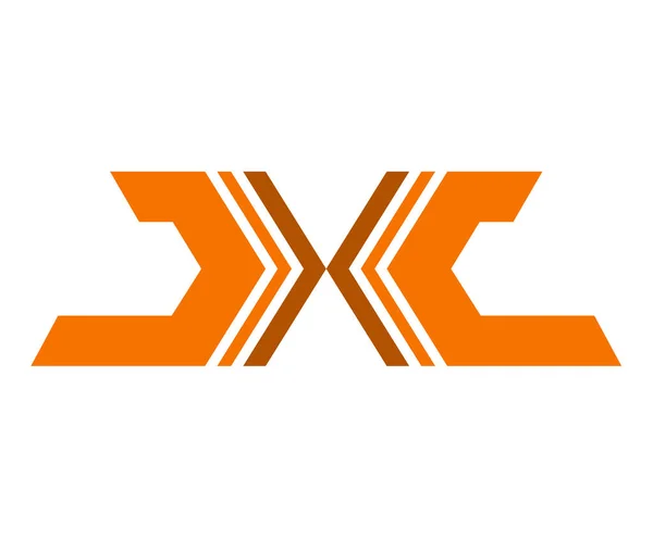 Naranja Color Genérico Dos Flechas Marca Abstracta Símbolo Logotipo Diseño — Vector de stock