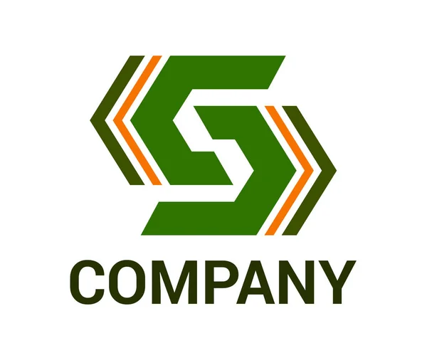 Cor Verde Laranja Flecha Genérica Símbolo Marca Abstrata Logo Design — Vetor de Stock