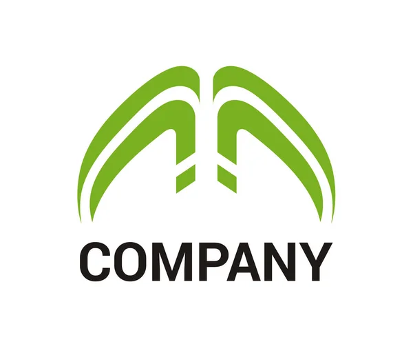 Cor Verde Abstrato Linha Tribal Arte Logotipo Design Ilustração Sentir — Vetor de Stock