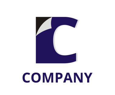 menekşe renk soyut etiket kat kağıda köşe logo grafik tasarım fikir illüstrasyon temiz modern tarzı ile herhangi bir profesyonel iş Şirket ilk türü harfi c üstünde o ile