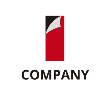 Kırmızı renk soyut etiket katlama kağıt üzerinde köşe logo grafik tasarım fikir illüstrasyon temiz modern tarzı ile herhangi bir profesyonel iş firma ile ilk türü üzerinde harf ı