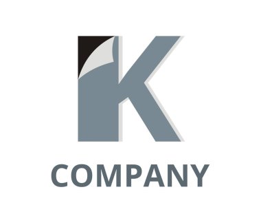 Gri renk soyut etiket kat kağıda köşe logo grafik tasarım fikir illüstrasyon temiz modern tarzı ile herhangi bir profesyonel iş Şirket ilk türü mektup k üstünde o ile