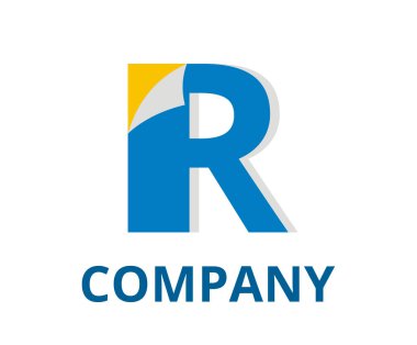 mavi renk soyut etiket kat kağıda köşe logo grafik tasarım fikir illüstrasyon temiz modern tarzı ile herhangi bir profesyonel iş Şirket ilk türü harf r üstünde o ile