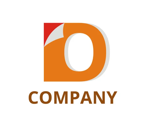 Orange Färg Abstrakt Klistermärke Vik Papperet Hörnet Logo Grafisk Design — Stock vektor