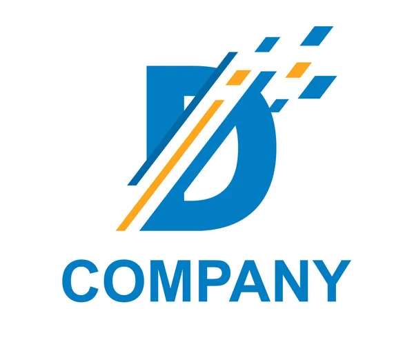 Snijd digitale logo d — Stockvector