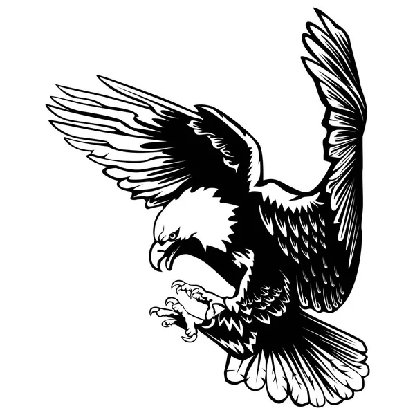 Emblema Águila Aislado Ilustración Del Vector Blanco Símbolo Americano Libertad — Vector de stock