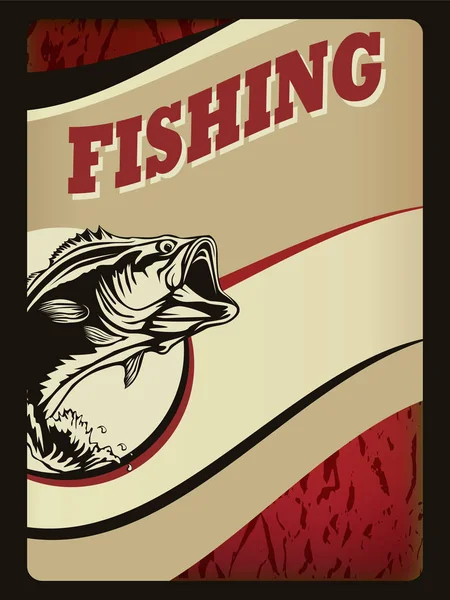 Logotipo Pesca Baixa Isolado Ilustração Vetor Branco Visite Cartão Para — Vetor de Stock