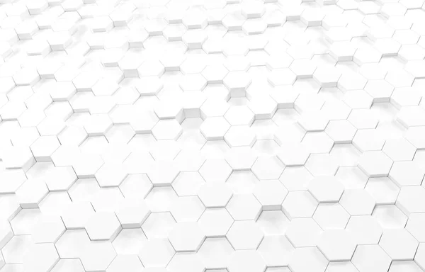 White hexagon 3D background texture. 3d rendering illustration. Futuristic abstract banner.