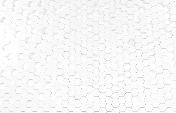 Weiße Hexagon Hintergrundtextur Darstellung Futuristisch Abstraktes Banner — Stockfoto