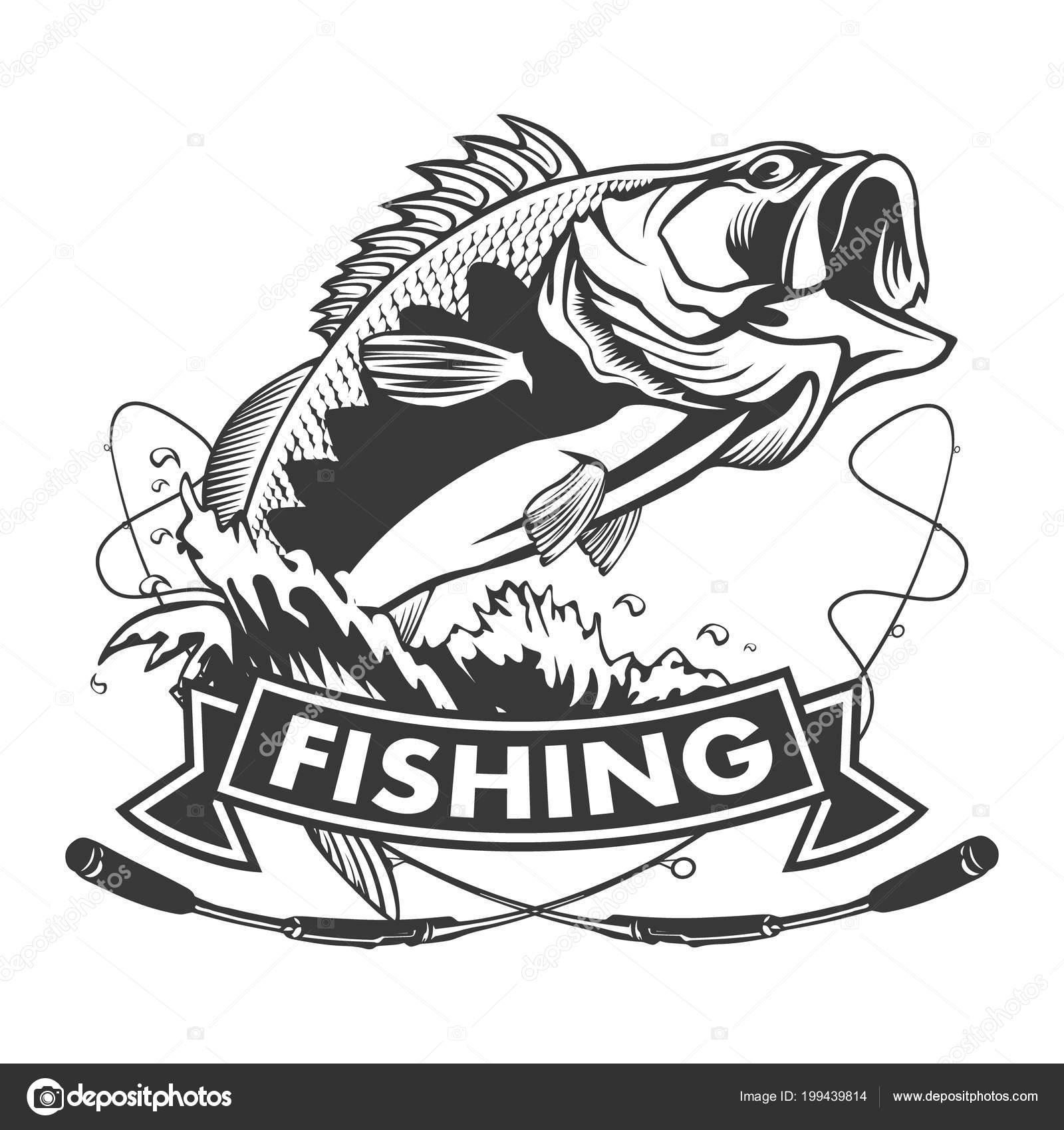Download Fishing Logo Bass Fish Rod Club Emblem Fishing Theme ...